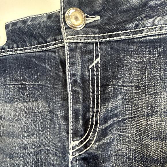 Short & Sexy Series Shorts women size 24 blue denim grunge  mom jean shorts - Picture 7 of 13